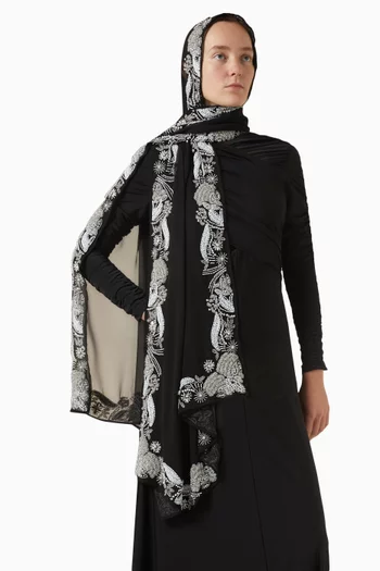 Kamala Embellished Scarf in Georgette