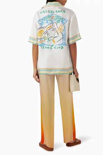 قميص كرايون تمبل بطبعة Tennis Club وياقة كوبية حرير