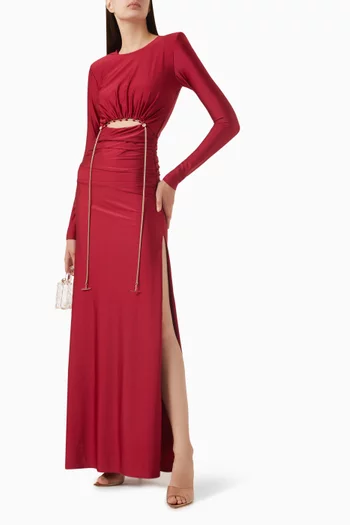 Molly Cut-out Maxi Dress in Stretch Jersey