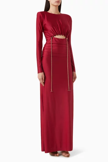 Molly Cut-out Maxi Dress in Stretch Jersey