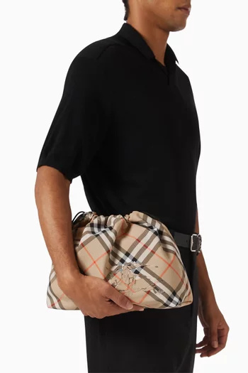 Check Drawstring Pouch