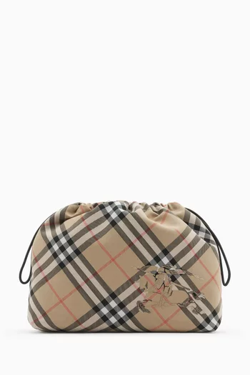 Check Drawstring Pouch