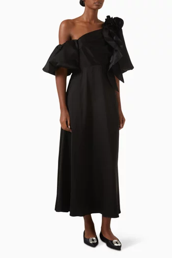 Magnetic Draped Midi Dress