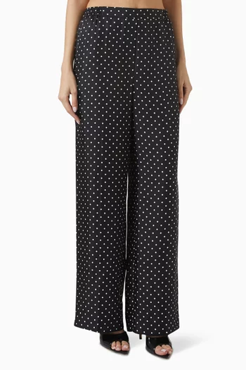 Spot-print Pyjama Pants in Silk Twill