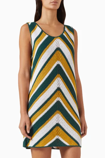 Chevron Mini Dress in Crochet