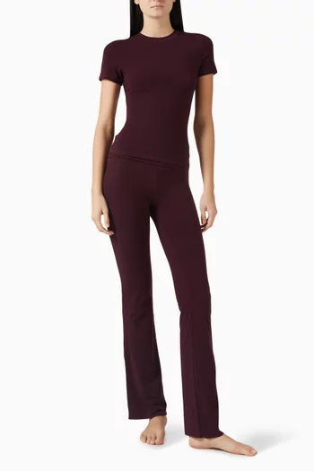 Cotton Jersey Foldover Pants