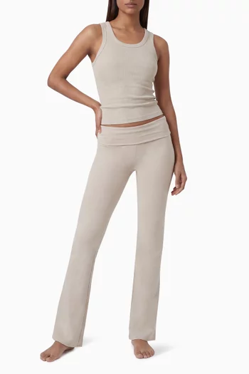 Cotton Jersey Foldover Pants