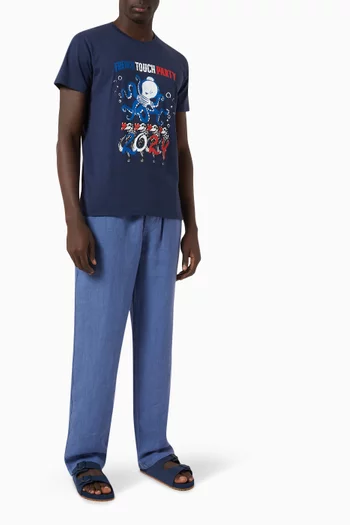 French Riviera Print T-shirt in Organic Cotton