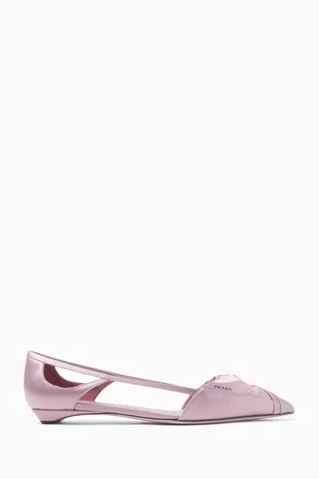 Ballerine Flat Sandals in Satin