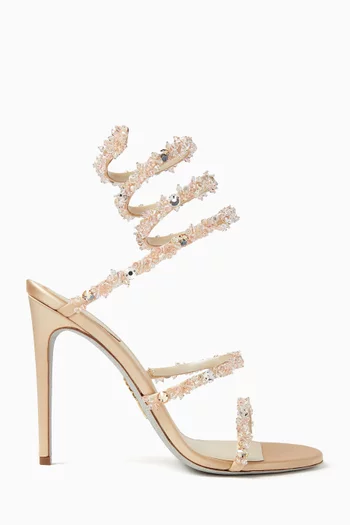 Cleo 105 Crystal-embellished Sandals in Satin