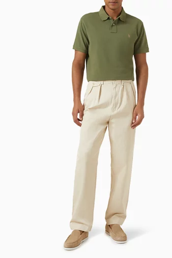 Straight-leg Pants in Cotton