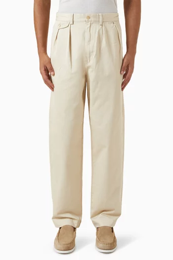 Straight-leg Pants in Cotton
