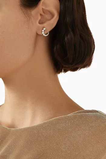 أقراط ماتريكس مرصعة بالكريستال معدن مطلي