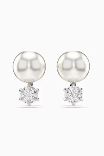 أقراط ماتريكس معدن مطلي بالروديوم