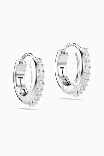 أقراط ماتريكس دائرية معدن مطلي بالروديوم