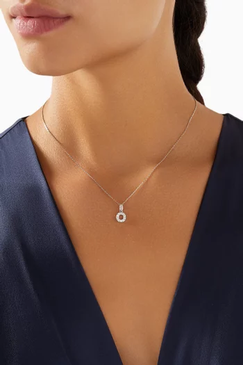 Letter 'O' Diamond Charm in 18kt White Gold