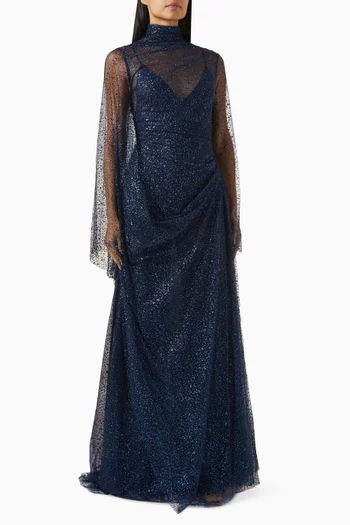Beaute Indomptable Glittered Maxi Dress in Tulle