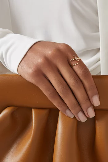 Swords Of Love Diamond Ring in 18kt Gold