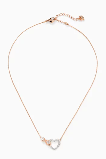 Infinity Heart Necklace in Rose Gold-tone Metal