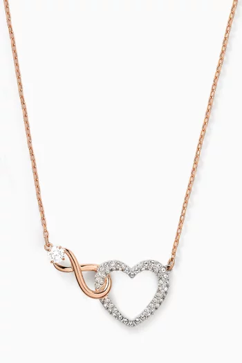 Infinity Heart Necklace in Rose Gold-tone Metal