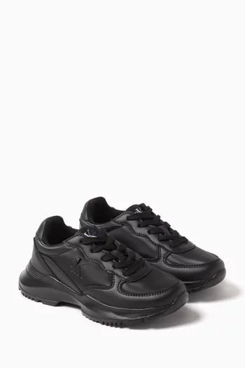 Low-cut Chunky Sneakers in Faux Leather