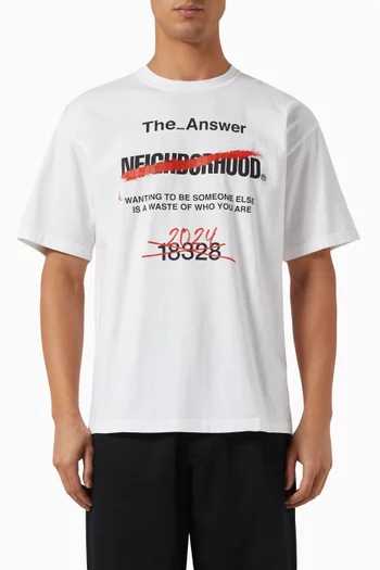 Text-print T-shirt in Cotton