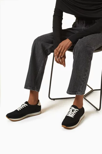Low-top Sneakers in Suede & Mesh