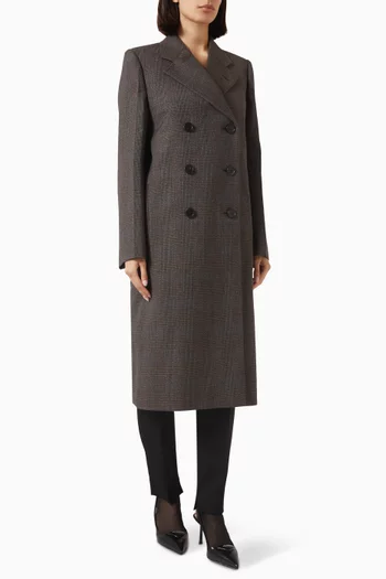 Double-breasted Hybrid Coat in Wool