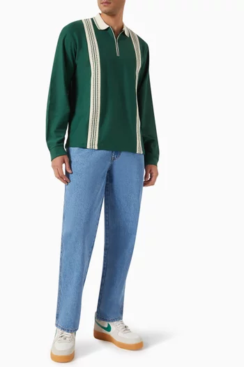 Rio Zip-up Polo Shirt in Cotton-piqué