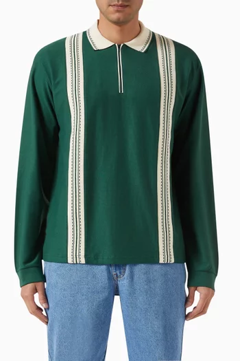 Rio Zip-up Polo Shirt in Cotton-piqué
