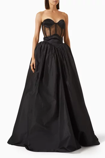 Astrea Strapless Corset Gown in Silk