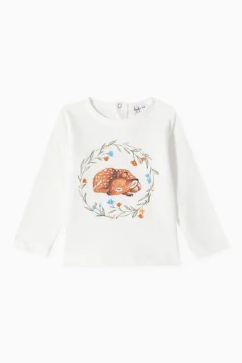 Printed T-shirt in Cotton Jersey