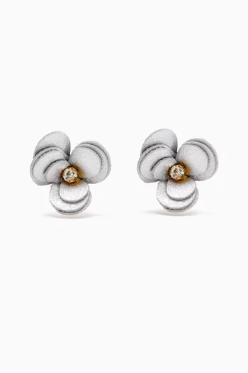 Rendez Vous Flower Clip-on Earrings in Leather