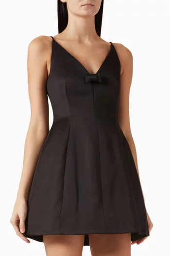 Bow Mini Dress in Satin
