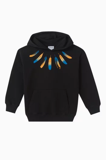 Collar Feathers Hoodie in Cotton