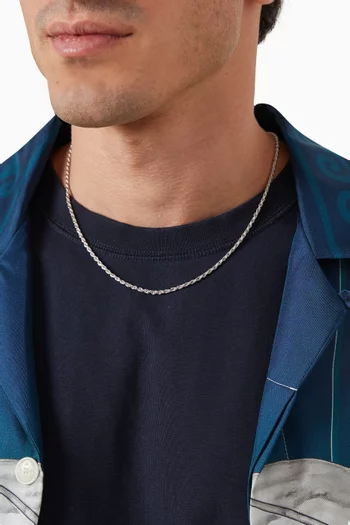 Rope Necklace in Rhodium-plated Sterling Silver