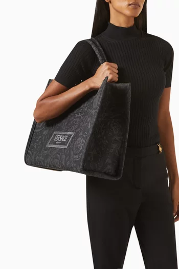 X-Large Athena Tote Bag in Barocco Jacquard Canvas
