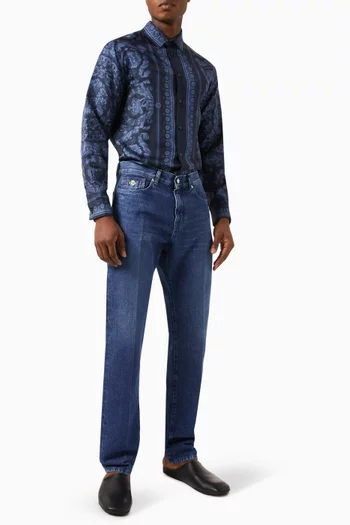 Barocco-print Shirt in Silk-twill