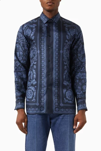 Barocco-print Shirt in Silk-twill