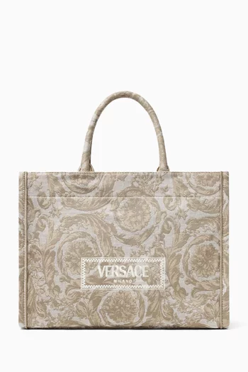 X-Large Athena Tote Bag in Barocco Jacquard Canvas