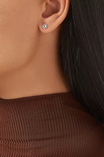 Cosmos Stud Earrings in 18kt White Gold