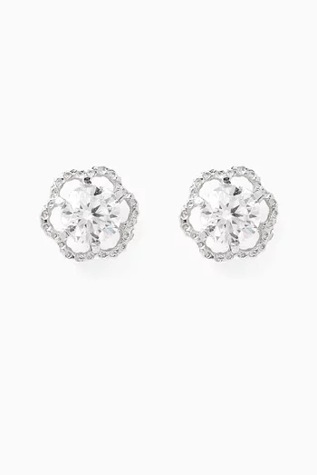 Cosmos Stud Earrings in 18kt White Gold