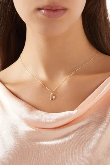 Letter 'D' Initial Pendant Necklace in 18kt Gold
