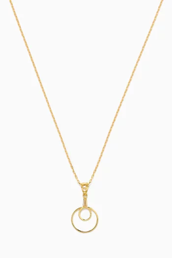 René Round Pendant Necklace in 18kt Yellow Gold
