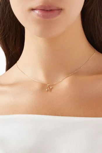 Letter 'N' Initial Pendant Necklace in 18kt Gold
