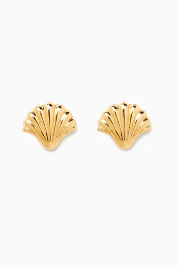 Shelly Stud Earrings in 18kt Gold