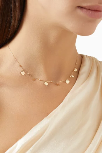 Elysia Clover Charm Necklace in 18kt Gold