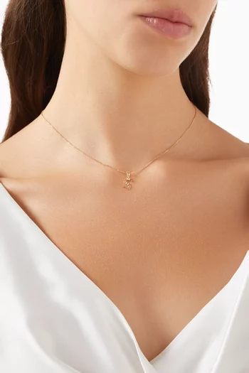 Letter 'S' Initial Pendant Necklace in 18kt Gold