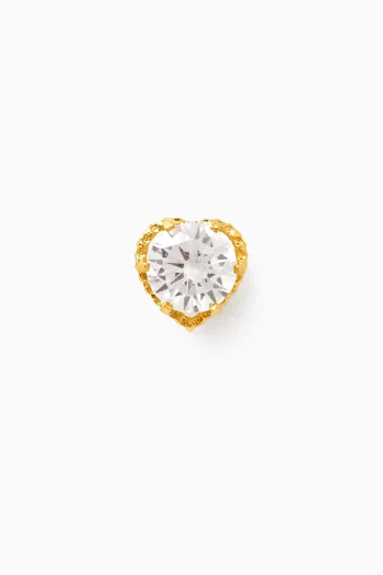 Hazel Heart Single Stud in 18kt Yellow Gold