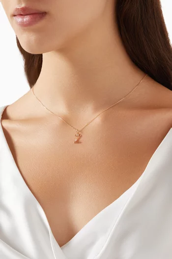 Letter 'Z' Initial Pendant Necklace in 18kt Gold